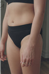 BASERANGE Stretch Flared Briefs UNEL Collection Ribbed Cotton Portugal BAS-UNEL-RB-000-HEI Black